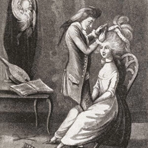The Boarding-School Hair-Dresser, 1786. From Illustrierte Sittengeschichte Vom Mittelalter Bis Zur Gegenwart By Eduard Fuchs, Published 1909