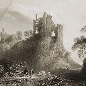 Carrigogunnell Castle, Near Limerick, Ireland. Drawn By W. H. Bartlett, Engraved By H. Griffiths, From "The Scenery And Antiquities Of Ireland"By N. P. Willis And J. Stirling Coyne. Illustrated From Drawings By W. H. Bartlett. Published London C. 1841