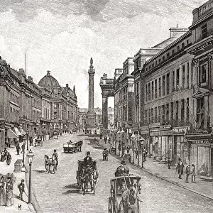 Grey Street, Newcastle-Upon-Tyne, England In The 19th Century. From Cities Of The World, Published C. 1893