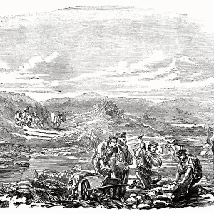 The Illustrated London News Etching From 1854. sappers Repairing The Road Between Schumla And Varna During Crimean War