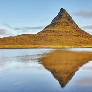 Kirkjufell and it's mirror image in water, Iceland