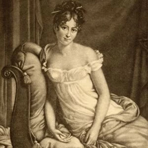 Madame Recamier, Jeanne Francoise Julie Adelaide Bernard, Mme Recamier Aka Juliette(1777-1849) Celebrated French Beauty. Mezzotint By G. W. H. Ritchie. From The Book "Lady Jacksons Works Xiv. The Court Of The Tuileries Ii"Published London 1899