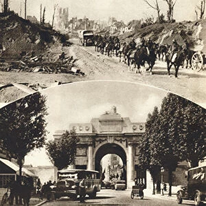 The Menin Road, Ypres Then And Now. From The Magazine Twenty Years After The Battlefields Of 1914-1918 Then And Now By Sir Ernest Swinton Published 1938