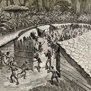 The Natives Of Iyugu, Africa Preparing Themselves For War. From In Darkest Africa By Henry M. Stanley Published 1890