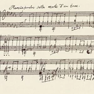 Portion Of The Ms. Of Ludwig Van Beethovens A Flat Major Sonata, Op 26