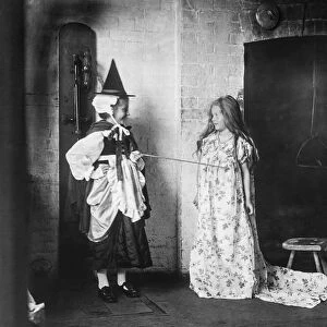 Scene From Cinderella Enacted By Chidren From Magic Lantern Slide Circa 1900