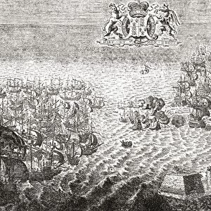 The Spanish Armada Flying To Calais, 1588. From The Book Short History Of The English People By J. R. Green, Published London 1893