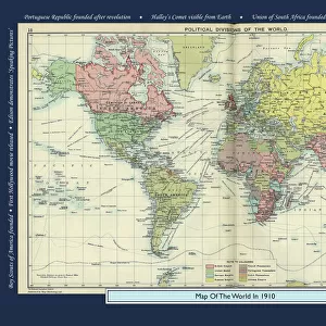 Historical World Events map 1910 US version