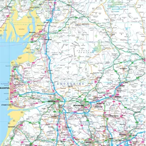 Lancashire County Road Map