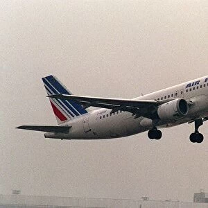 Airbus A320 of Air France taking off at Heathrow Airport, London. 1992