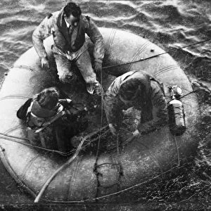 Airmen rescued after a forced landing. Location unknown