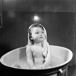 Bath time for one year old Kathleen Skelly is the happiest moments for her at