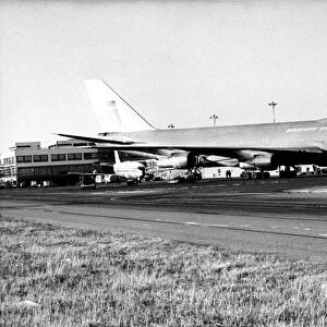 A Big Orange Braniff International Airlines Boeing 747 Jumbo Jet