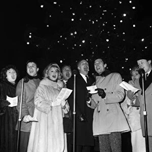 Bruce Forsythe 1963 singing Christmas Carols with other stars under the Christmas Tree