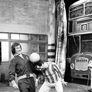 On The Buses, scene rehearsal. 28th February 1973. Reg Varney actor aka Stan Butler