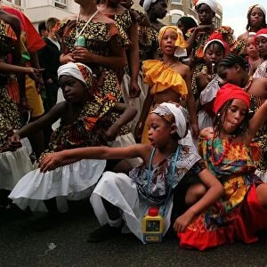 Children dance at the Notting Hill carnival
