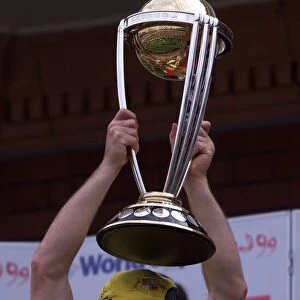 Cricket World Cup Final 1999 Steve Waugh the Australian winning captain Lifts Trophy for