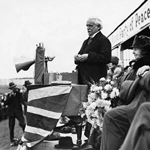 David Lloyd George British Prime Minister giving speech at Lewes on land campaign