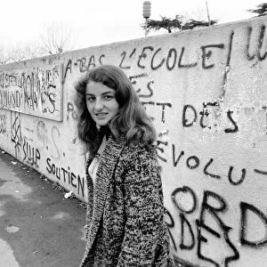 French teenager Marie Quaranta aged 15 outside her school that has 3, 000 pupils in St