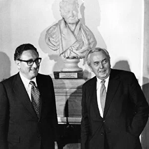 Harold Wilson Prime Minister of United Kingdom with Dr Henry Kissinger the American