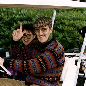 Jimmy Hill Chairman Of Coventry Football Club Seen Here With A Mystery Woman In A Golf