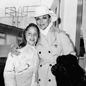 Joan Collins actress with her daughter Katyana Collins in March 1983