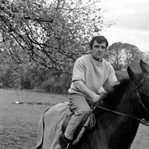 Jockey Billy Ellison training in the stable yard. November 1969 Z11023