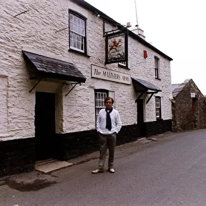 Keith Floyd Television Chef outside The Maltsters Arms near Totnes Devon *** Local