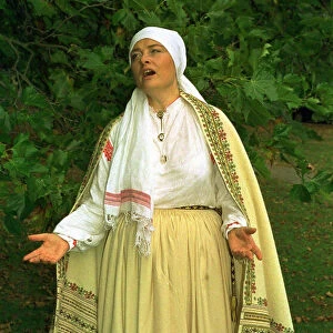 Lilija Zobens opera singer October 1997 Wearing traditional Latvian costume