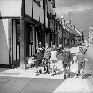 A little group of Birmingham children who as a result of the evacuation