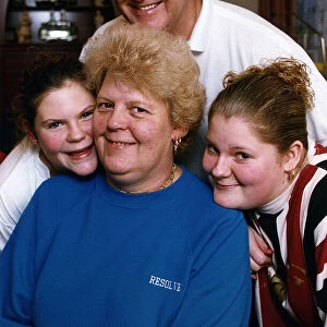 Louise Brown right aged 16 the worlds first test tube baby with her family including