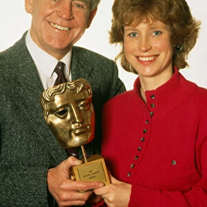 Magnus Magnusson with daughter Sally March 1990