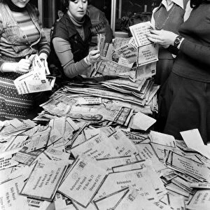 Office Girls count the results of the Record Referendum, over 45