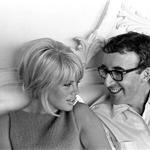 Peter Sellers and Britt Ekland, seen here spending their first quiet weekend at home
