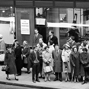 Public waiting to see Lord Snowdon, (Anthony Armstrong Jones)