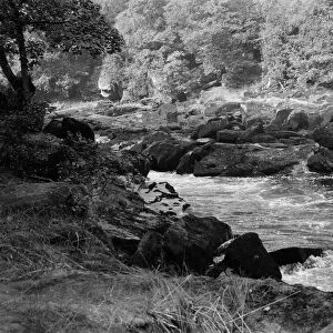 The Strid, Bolton Abbey, North Yorkshire. September 1971