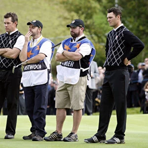 Lee Westwood & Martin Kaymer With Caddies After Halfing The