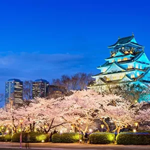 Osaka, Japan at Osaka Castle during spring season