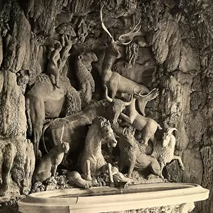 The animal cave, designed by Pericoli Niccol known as Tribolo (1500-1550), inside the garden of the Medici Villa of Castello in Florence