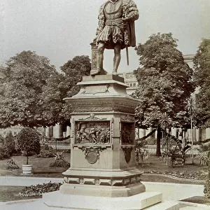 Bronze monument to Christoph count of Wrttemberg, in the Castle Square in Stuttgart