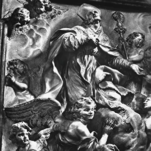 Detail of the bronze relief by G.B. Foggini on the Urn of Sant'Andrea Corsini, in the Corsini Chapel, Church of Santa Maria del Carmine, Florence