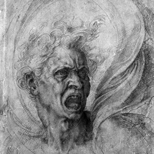 Fury, drawing, Michelangelo Buonarroti (1475-1564), Cabinet of Drawings and Prints, Uffizi Gallery, Florence