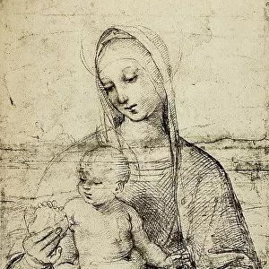 Madonna and Child, drawing by Raphael. Galleria Albertina, Vienna