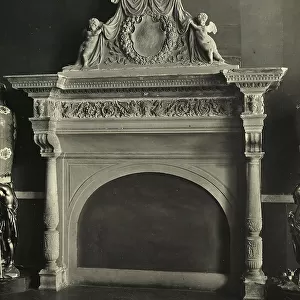 Marble fireplace, attributed to Stagio Stagi; work found in the Palazzo Bianco in Genoa
