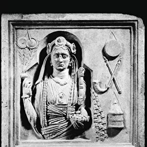 Priestess of Cybele Magna Mater, relief, Roman Art of the 2th century BC, Capitoline Museums, Rome
