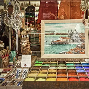 Italy, Veneto, Venice, Art store selling pigments