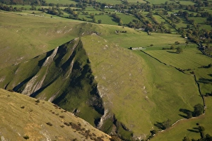 Aerial Prints: Aerial view of isolated limestone hill