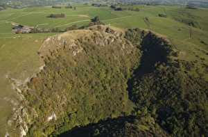Aerial Prints: Aerial view of wooded valley, Dove Dale