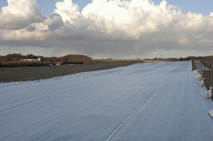 Protects Prints: Arable fields covered with felt, Skane, Sweden, spring