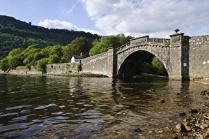 Fyne Prints: Arched stone bridge at head of sea loch